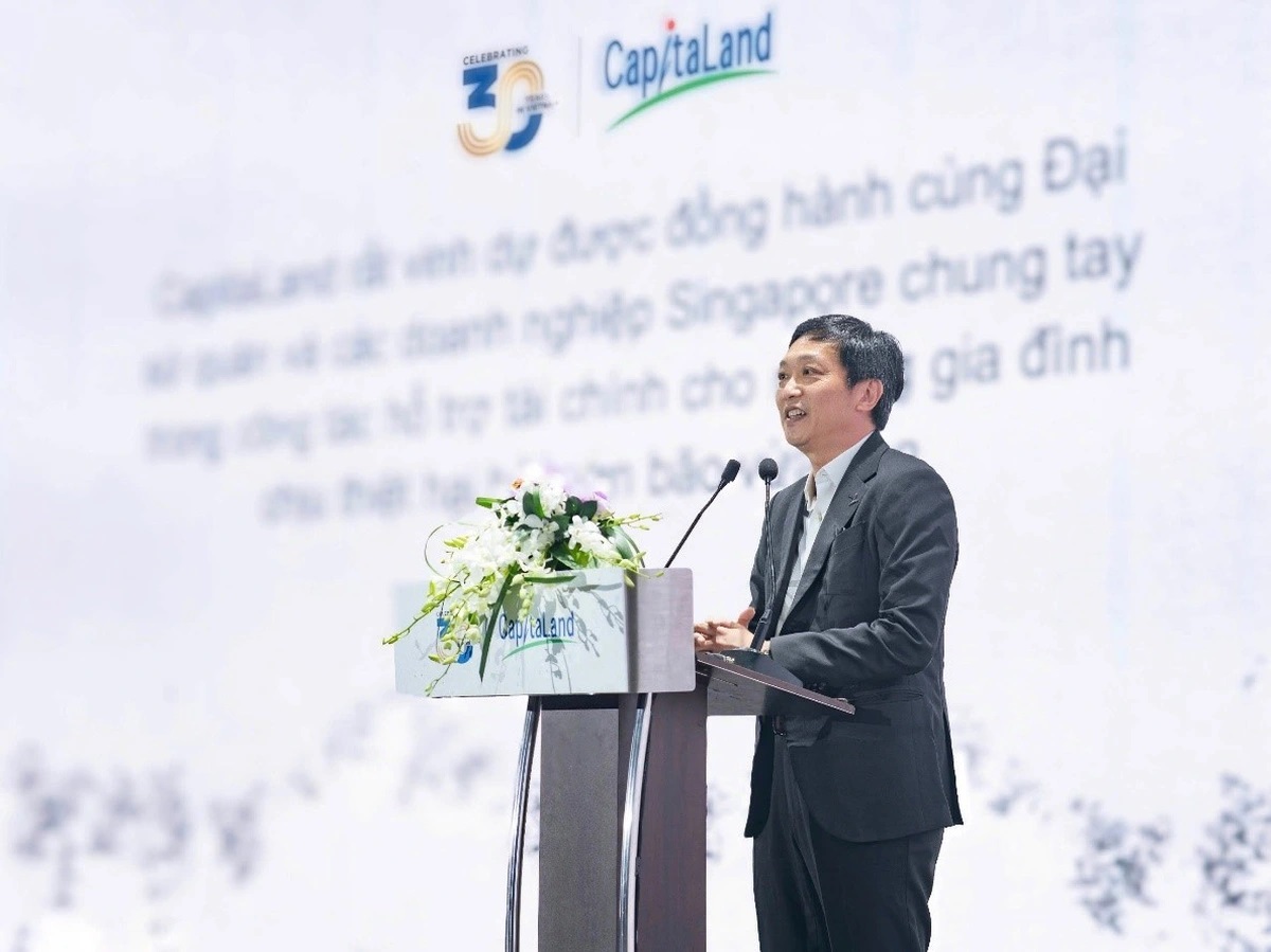 Ông Ronald Tay, tổng giám đốc của CapitaLand Development (Việt Nam), phát biểu tại tiệc tri ân.
